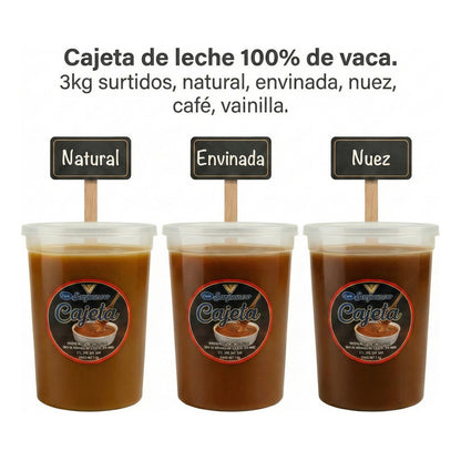 Cajeta De Leche 100% De Vaca 100% De San Juan 3kg Surtido.