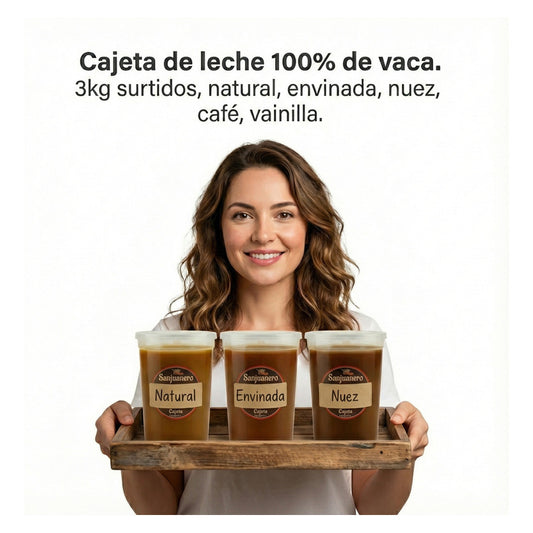 Cajeta De Leche 100% De Vaca 100% De San Juan 3kg Surtido.